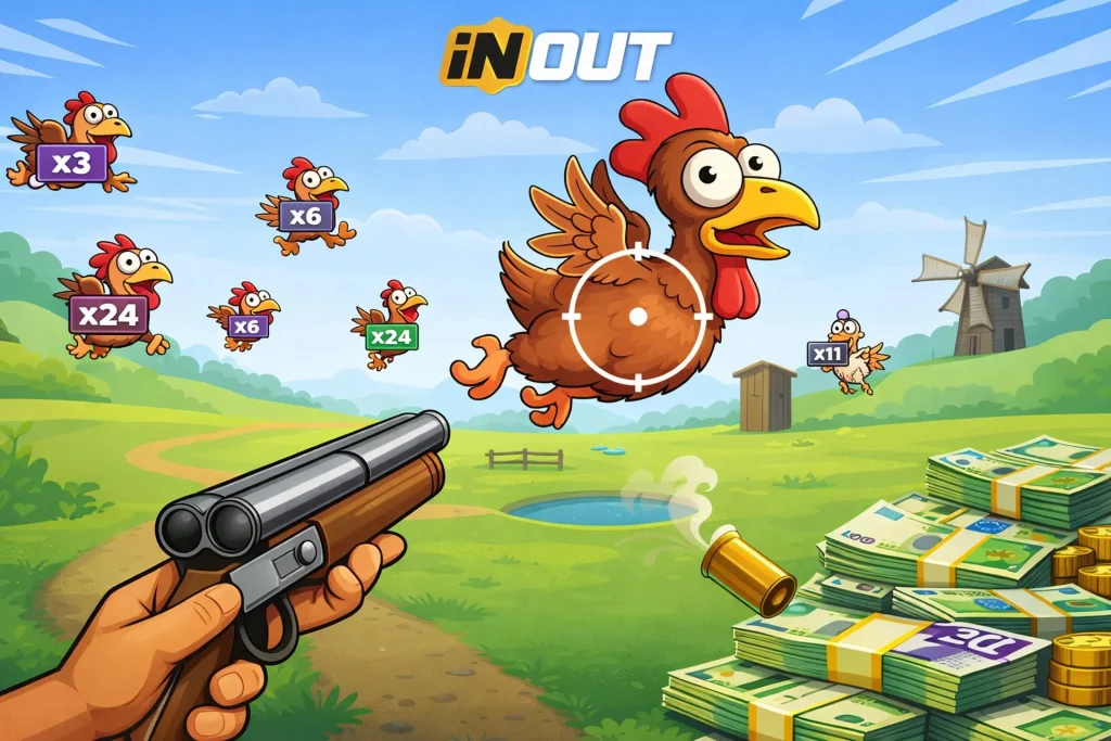 Chicken Shoot Inout Games : avis sur ce jeu casino explosif