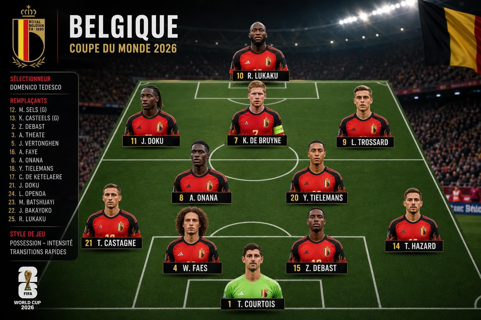 découvrez la composition officielle de l’équipe de belgique pour la coupe du monde 2026 et les joueurs clés à suivre de près durant la compétition.