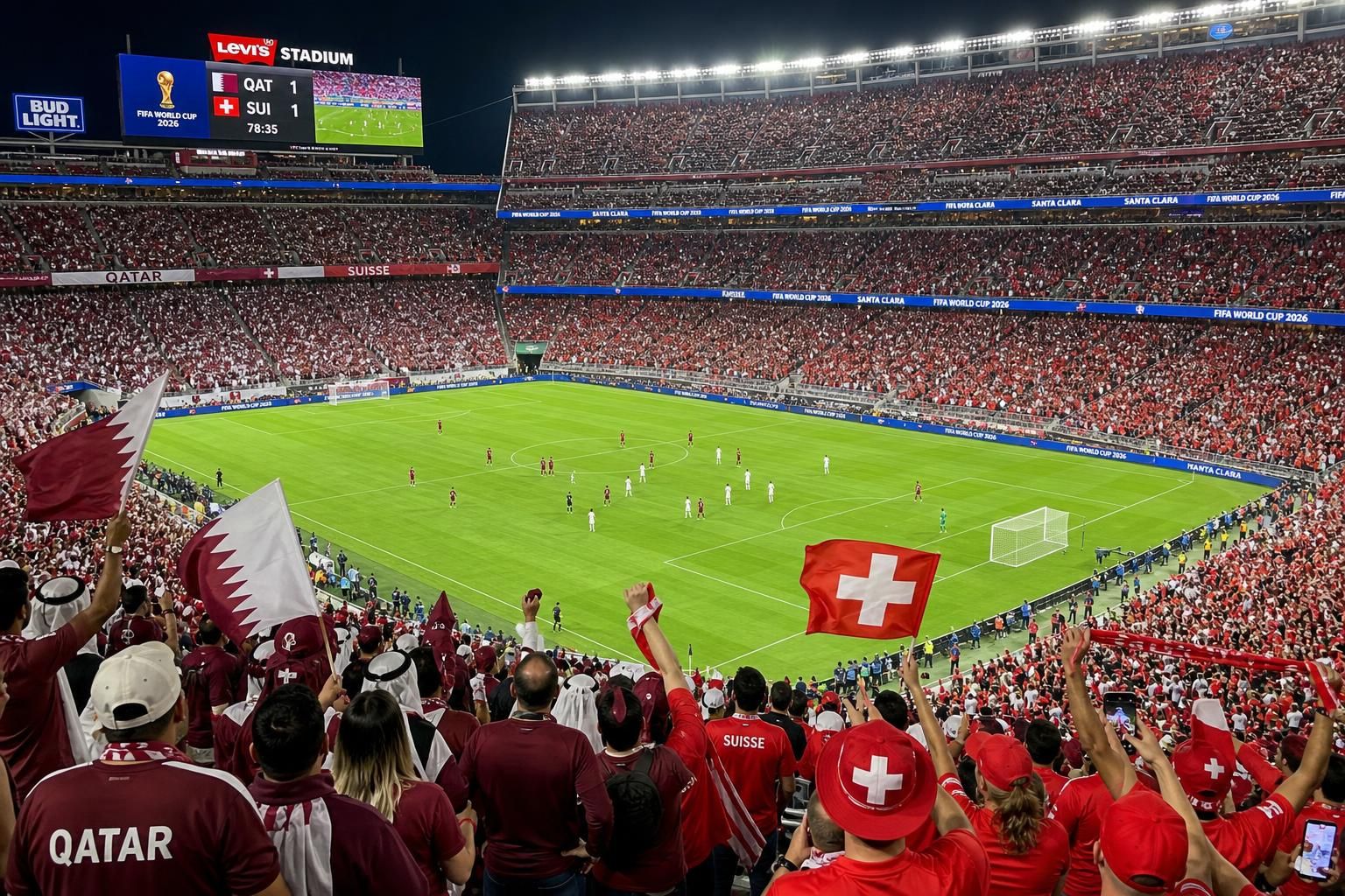 suivez en direct le match de la coupe du monde 2026 entre le qatar et la suisse avec le score en temps réel et le résultat final pour ne rien manquer de cette rencontre passionnante.