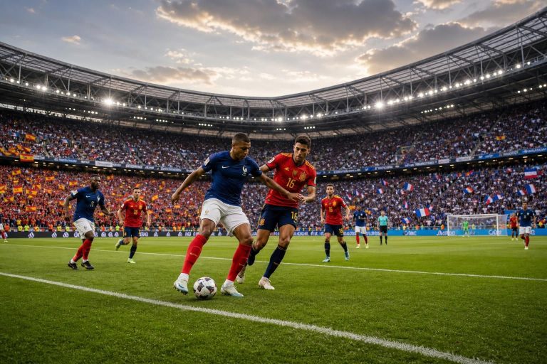 suivez en direct le match passionnant de la coupe du monde 2026 entre la france et l'espagne. toutes les actions, les commentaires et les moments forts en temps réel.