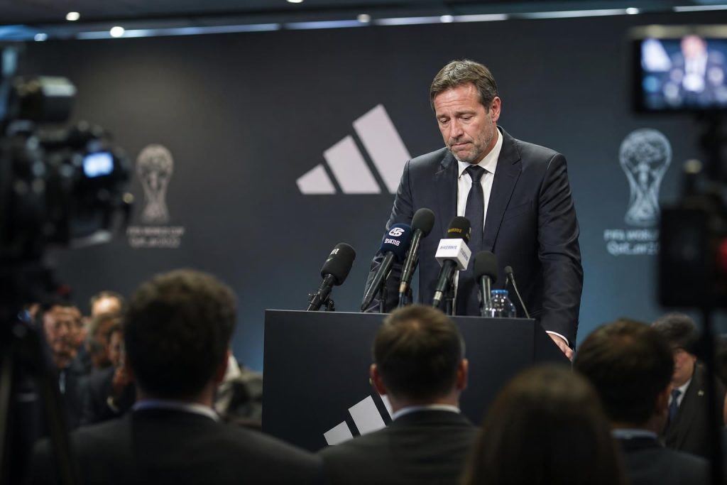 le patron d’adidas présente ses excuses suite à une déclaration controversée lors de la coupe du monde de football, qualifiée de 'coïncidence' par les médias.