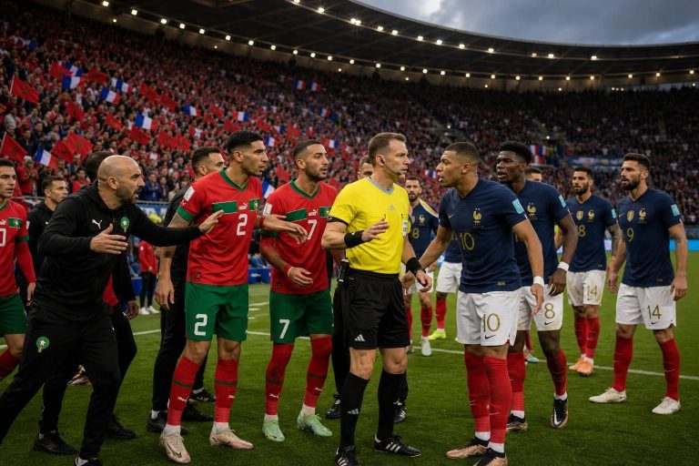 suivez en direct le match france - maroc en coupe du monde avec les compositions d'équipes, les polémiques autour de l'arbitre, ainsi que l'heure et la chaîne de diffusion révélées.