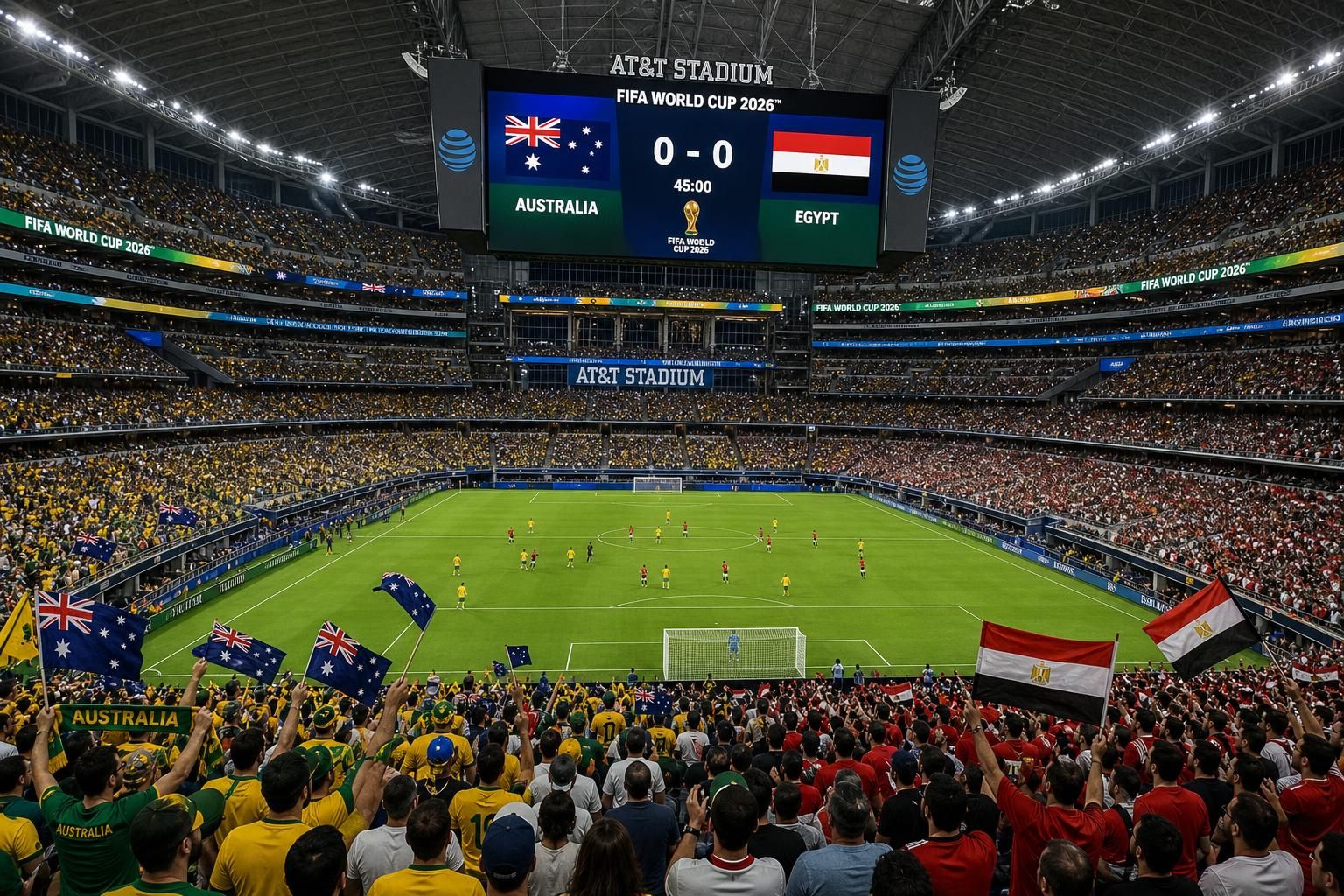 suivez en direct le match palpitant des 16es de finale de la coupe du monde entre l'australie et l'égypte avec salah titulaire. ne manquez aucune action live de ce choc intense !