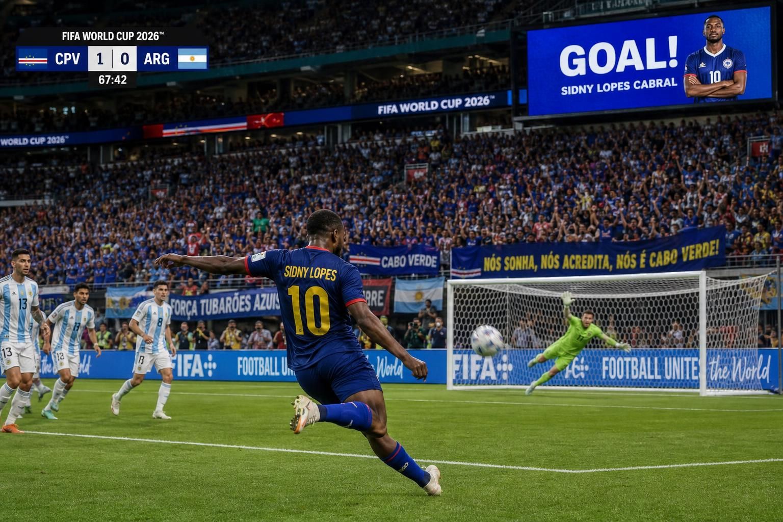 revivez le but spectaculaire du cap-vert face à l'argentine lors du mondial 2026, un moment de gloire et d'honneur pour l'équipe africaine.