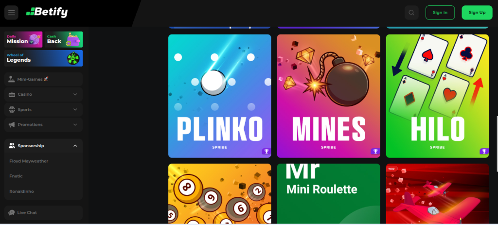 Code promo Betify jeu casino